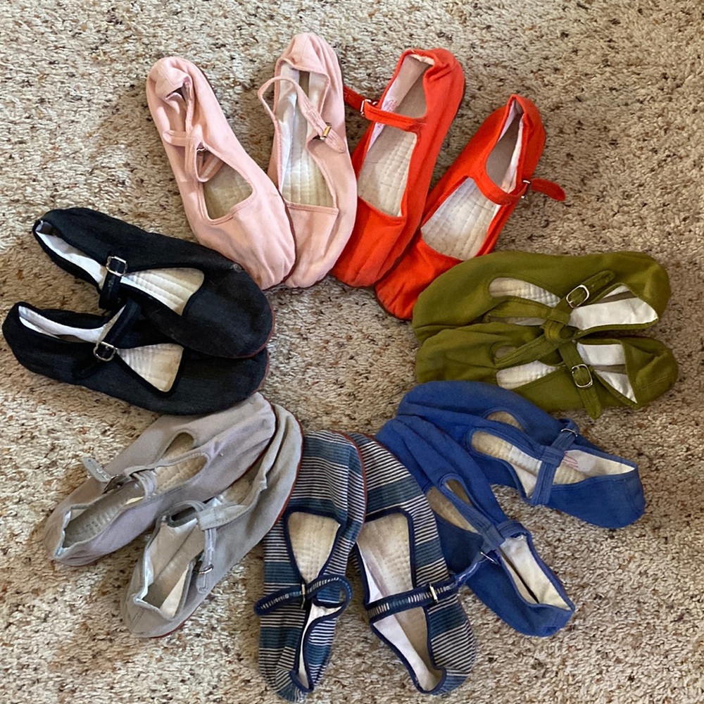 UO Fabric ‘80’s shoes. MaryJane and T-MaryJane styles. Multi-Color Collection.